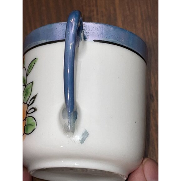 Vintage TT Takito Japan Hand Painted Lusterware Demitasse Cup Saucers Pagoda - Picture 9 of 10